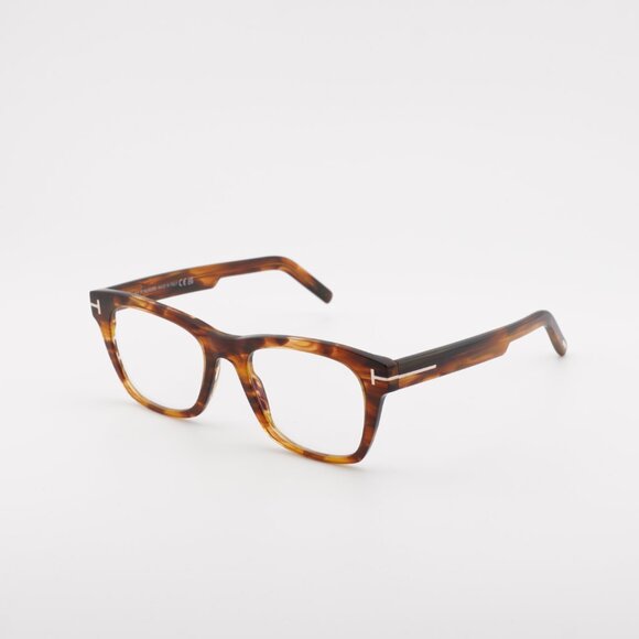 Tom Ford FT5886-B 047 Eyeglasses Light Brown 52mm Square Frame, Blue Light Block - Picture 8 of 10